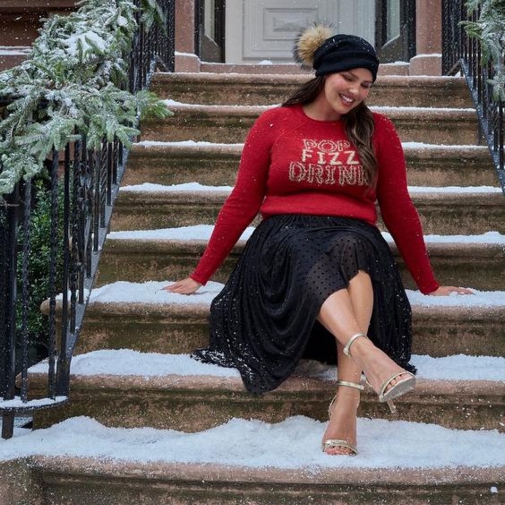 Knit pullover holiday sweater